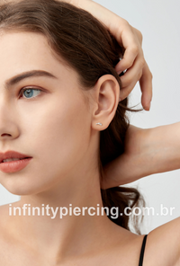 Piercing Labret Aço Cirúrgico Mini Cluster Zircônia