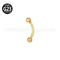 Piercing Barbell Curvo Titânio Rosca Interna Lapidada