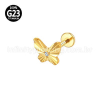 Piercing Labret Titânio Borboleta