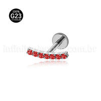 Piercing Labret Titânio Barra Curva Zircônia