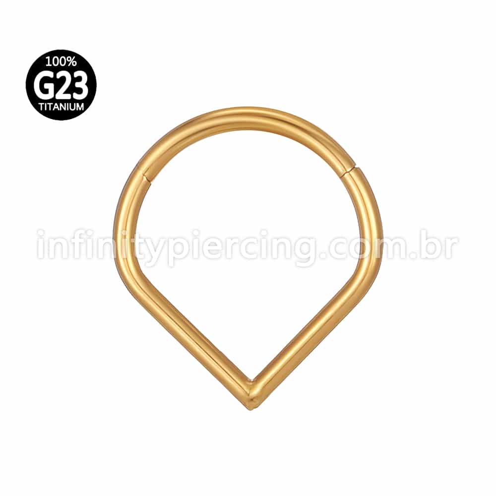 Piercing Argola Gota Titânio Segmento Articulado