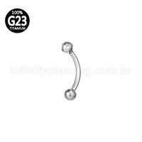 Piercing Barbell Curvo Titânio Rosca Externa Lapidada