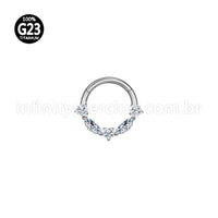 Piercing Argola Titânio Segmento Articulado Zircônia Cravejada