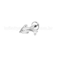 Piercing Labret Aço Cirúrgico Golfinho