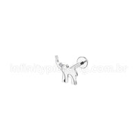 Piercing Labret Aço Cirúrgico Elefante 1 Zircônia 10323 1.2X8