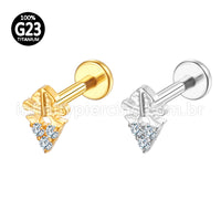 Piercing Labret Titânio 3 Zircônias