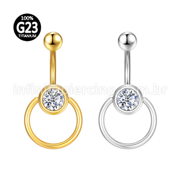 Piercing Banana Titânio Zircônia Com Argola
