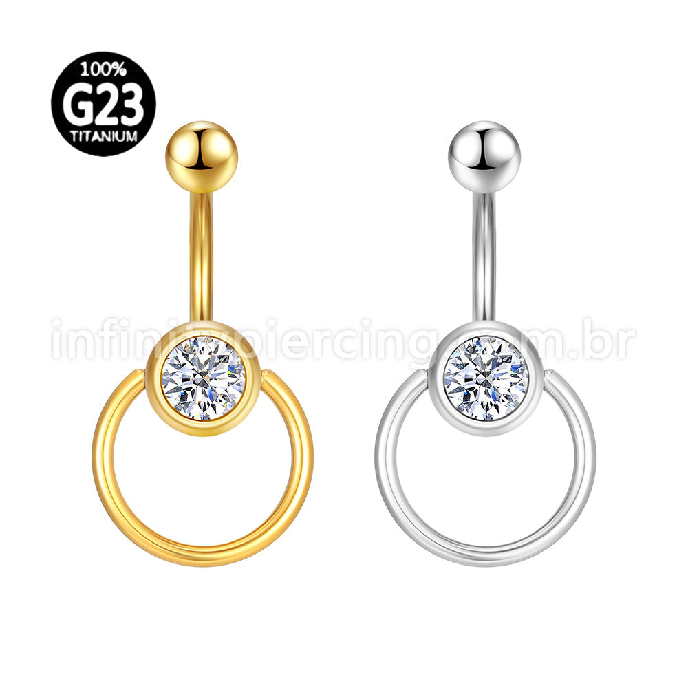 Piercing Banana Titânio Zircônia Com Argola