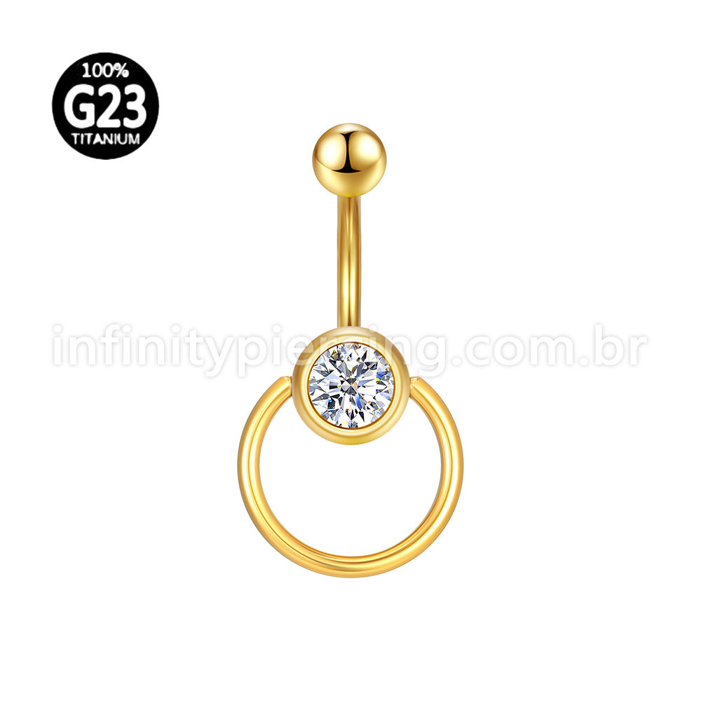 Piercing Banana Titânio Zircônia Com Argola