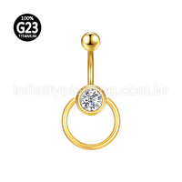 Piercing Banana Titânio Zircônia Com Argola