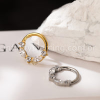 Piercing Argola Titânio Segmento Articulado Zircônia Cravejada
