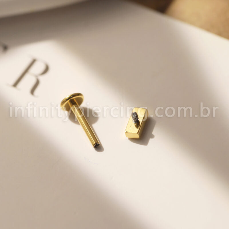 Piercing Labret Aço Cirúrgico Barra Zircônia