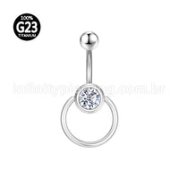Piercing Banana Titânio Zircônia Com Argola