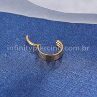 Piercing Argola Aço Cirúrgico Detalhado 3 Fileiras