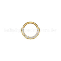 Piercing Argola Segmento Articulado Aço Cirúrgico Indiano Zircônia Lateral