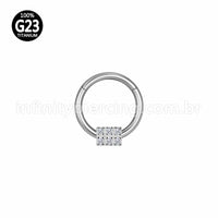 Piercing Argola Titânio Segmento Articulado 6 Zircônias