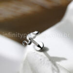 Piercing Labret Cobra Titânio Zircônia Oval