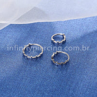 Piercing Argola Aço Cirúrgico Segmento Articulado Cruz