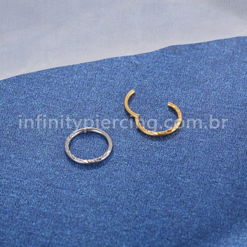 Piercing Argola Segmento Articulado Aço Cirúrgico Detalhado