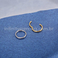 Piercing Argola Segmento Articulado Aço Cirúrgico Detalhado