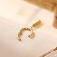 Piercing Argola Titânio Zircônia Frontal Com Pingente Barra