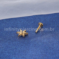 Piercing Labret Aço Cirúrgico Zircônia Cravejada Flor