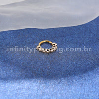 Piercing Argola Titânio Detalhes Zircônia Cravejada