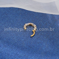 Piercing Argola Titânio Segmento Articulado Zircônia Cravejada