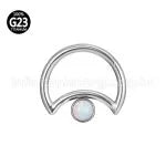 Piercing Daith Segmento Articulado Lua Titânio Zircônia/Opala