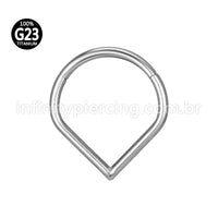 Piercing Argola Gota Titânio Segmento Articulado