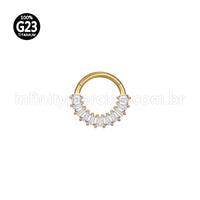 Piercing Argola Titânio Segmento Articulado Zircônia