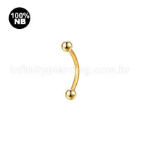 Piercing Barbell Curvo Nióbio Rosca Externa