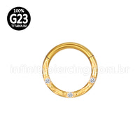 Piercing Argola Frontal Titânio Detalhes Com Zircônia