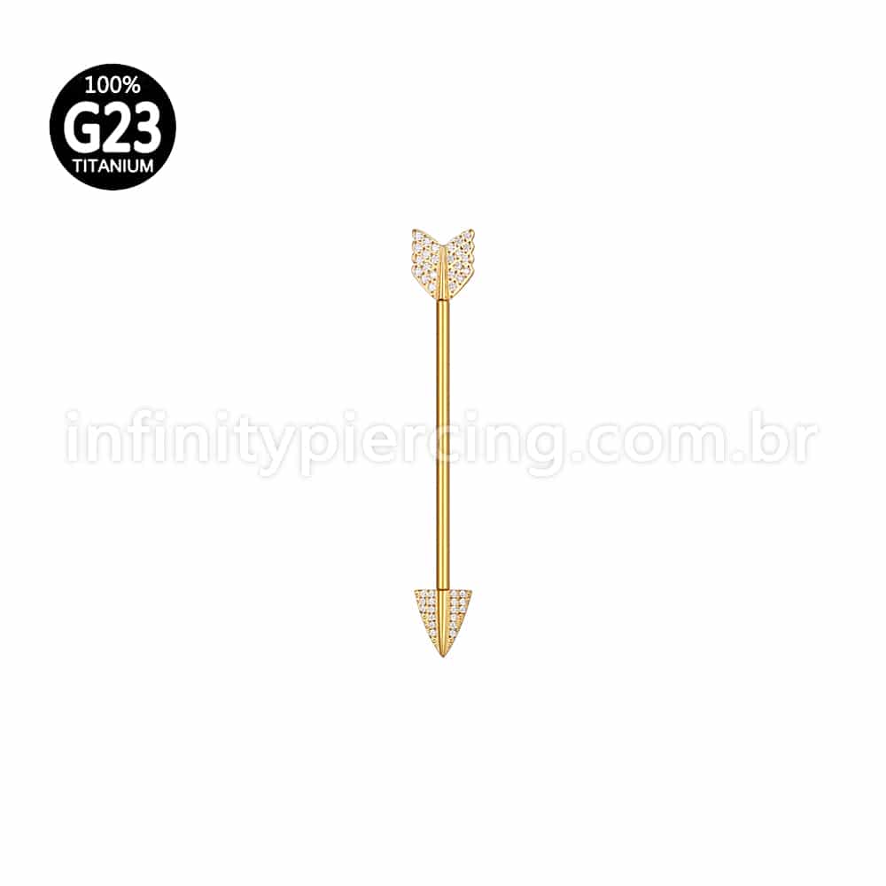 Piercing Transversal  Flecha Titânio