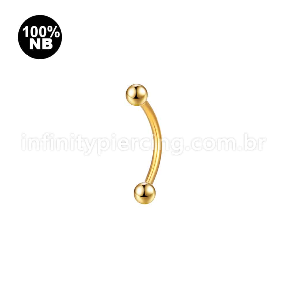 Piercing Barbell Curvo Nióbio Rosca Interna