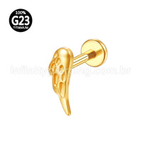 Piercing Labret Titânio Asas