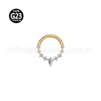Piercing Argola Titânio Zircônia Gota Cravejada