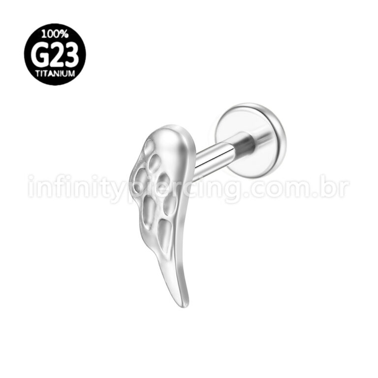 Piercing Labret Titânio Asas