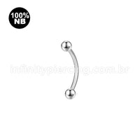 Piercing Barbell Curvo Nióbio Rosca Interna