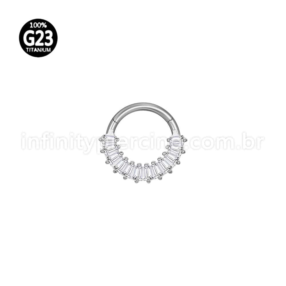 Piercing Argola Titânio Segmento Articulado Zircônia