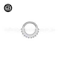 Piercing Argola Titânio Segmento Articulado Zircônia