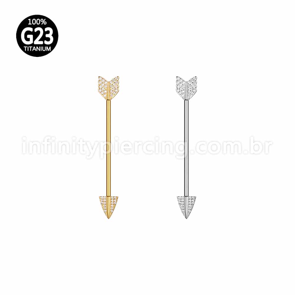 Piercing Transversal  Flecha Titânio