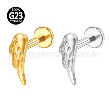 Piercing Labret Titânio Asas
