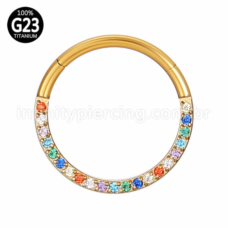 Piercing Argola Segmento Articulado Titânio Zircônia