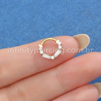 Piercing Argola Titânio Segmento Articulado Zircônia Cravejada