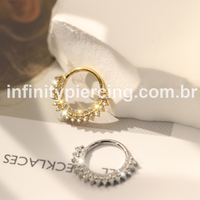 Piercing Argola  Aço Cirúrgico Segmento Articulado Indiano Zircônia
