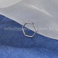 Piercing Argola Titânio Hexagonal Lisa