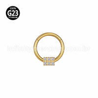 Piercing Argola Titânio Segmento Articulado 6 Zircônias