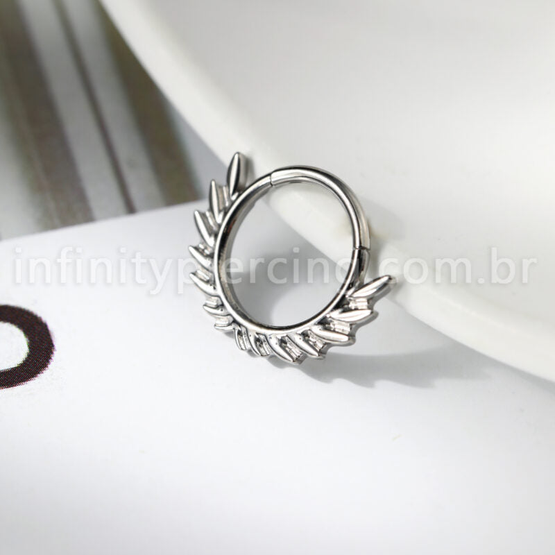 Piercing Argola Titânio Coroa De Folhas
