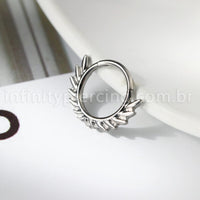 Piercing Argola Titânio Coroa De Folhas